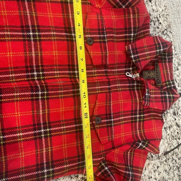 Vintage 90’s Express Trucker Jacket Plaid Wool blend XS Zipped Pockets Aesthetic - Picture 11 of 13